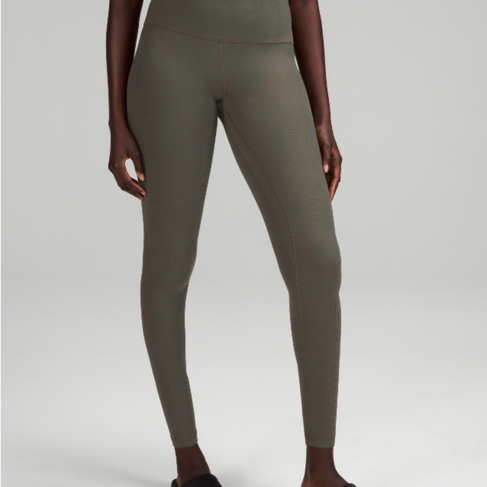 2 grey and sage lululemon Align™ High-Rise Ribbed Pant 28"